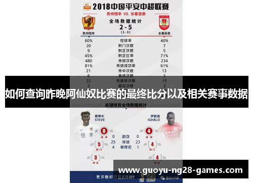 如何查询昨晚阿仙奴比赛的最终比分以及相关赛事数据 如何查询昨晚阿仙奴比赛的最终比分以及相关赛事数据