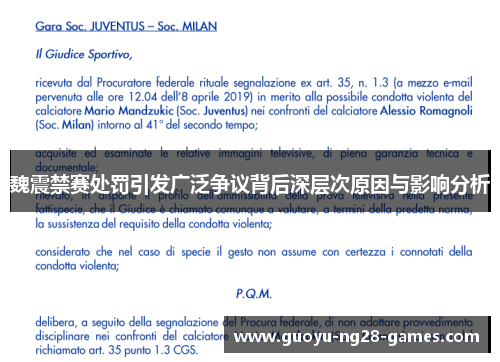魏震禁赛处罚引发广泛争议背后深层次原因与影响分析 魏震禁赛处罚引发广泛争议背后深层次原因与影响分析